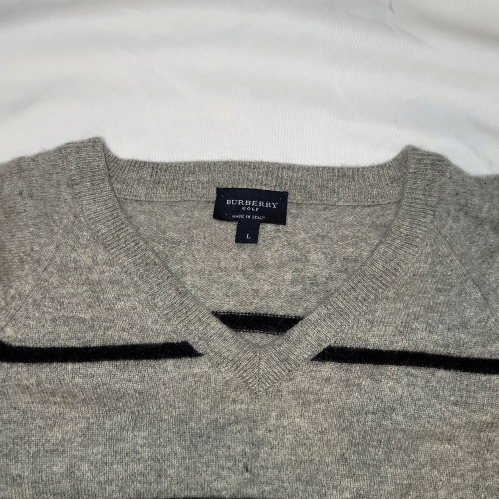 Burberry Golf Sweater Large Gray - Picture 2 of 4